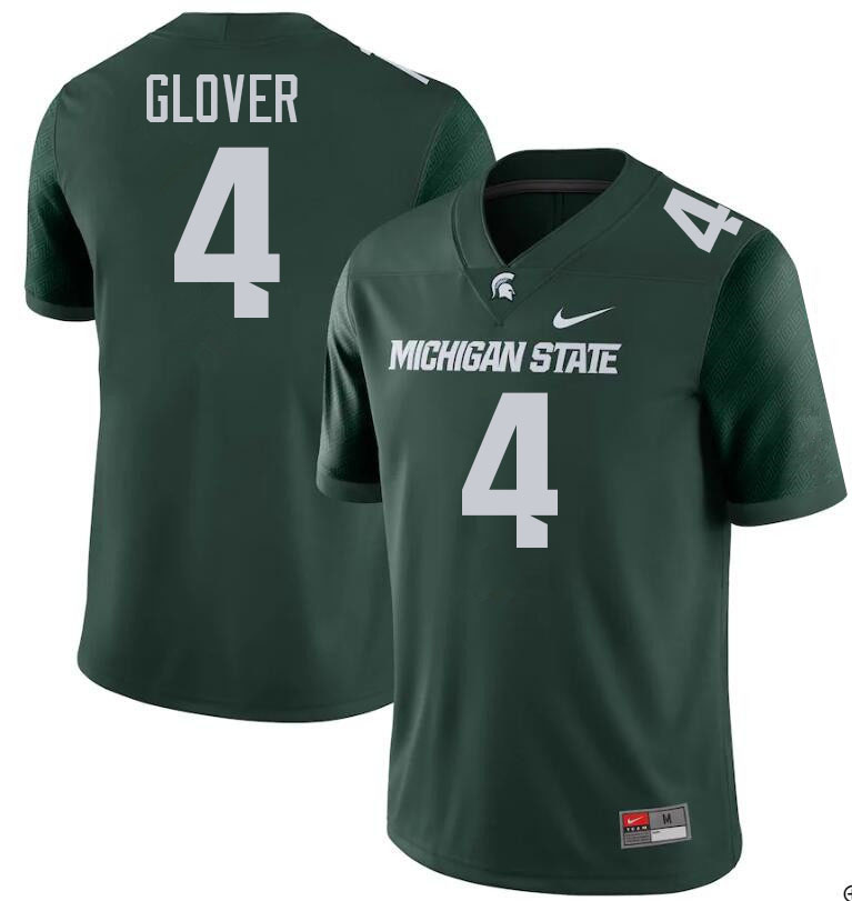 Men #4 Jaron Glover Michigan State Spartans College Football Jersesys Stitched-Green